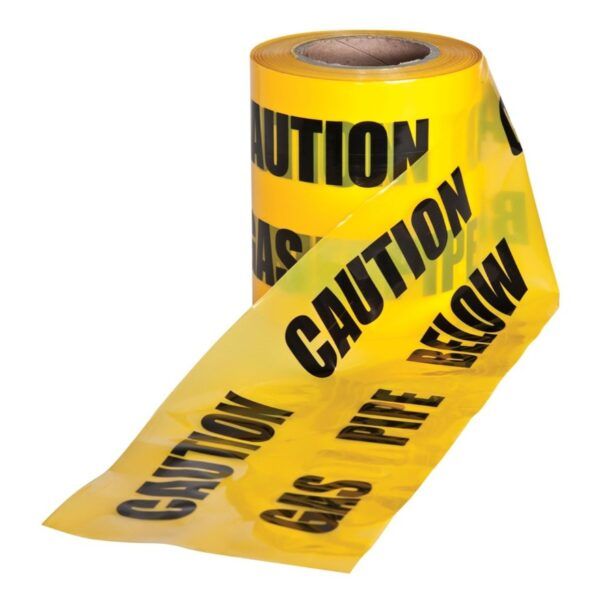 200mm x 100m Detectable Underground Tape "CAUTION GAS PIPE BELOW" - Image 1