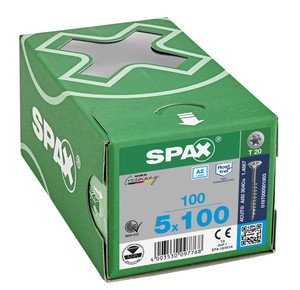 Spax T-Star Plus flat CSK A2 stainless steel 5.0 x 100mm T20 - Image 1