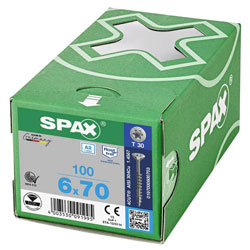 Spax T-Star Plus flat CSK A2 stainless steel 6.0 x 70mm T30 - Image 1