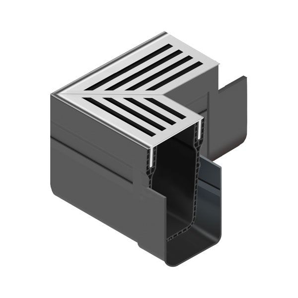 Aco Threshold Drain Corner Unit (Silver) - Image 1