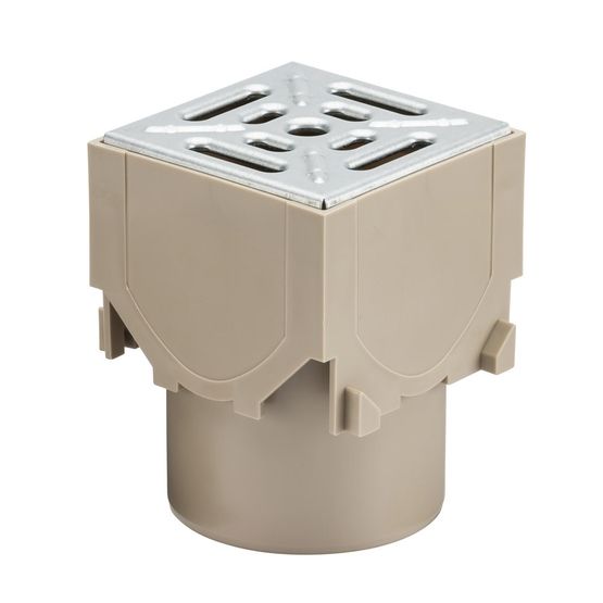 Aco Corner Unit with Galvanised Steel Grating and Vertical Outlet - Image 1