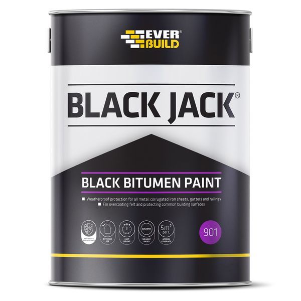 Sika 901 Black Bitumen Paint - 5L - Image 1