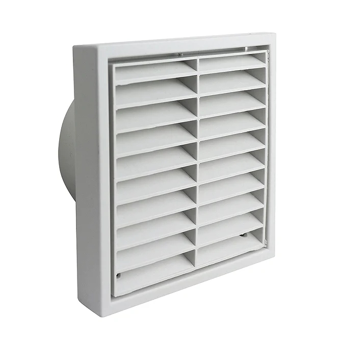 100mm Louvred Grille Rect Socket White - Image 1