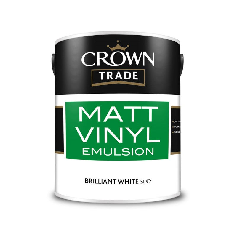 Crown Trade Matt Emulsion Briliant White 5L - Image 1