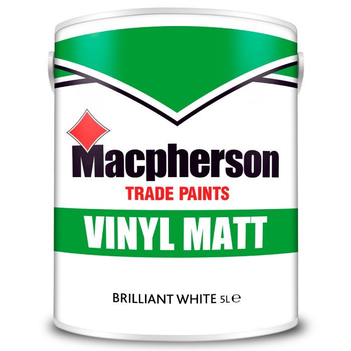Macpherson Vinyl Matt Emulsion Brilliant White 5L - Image 1