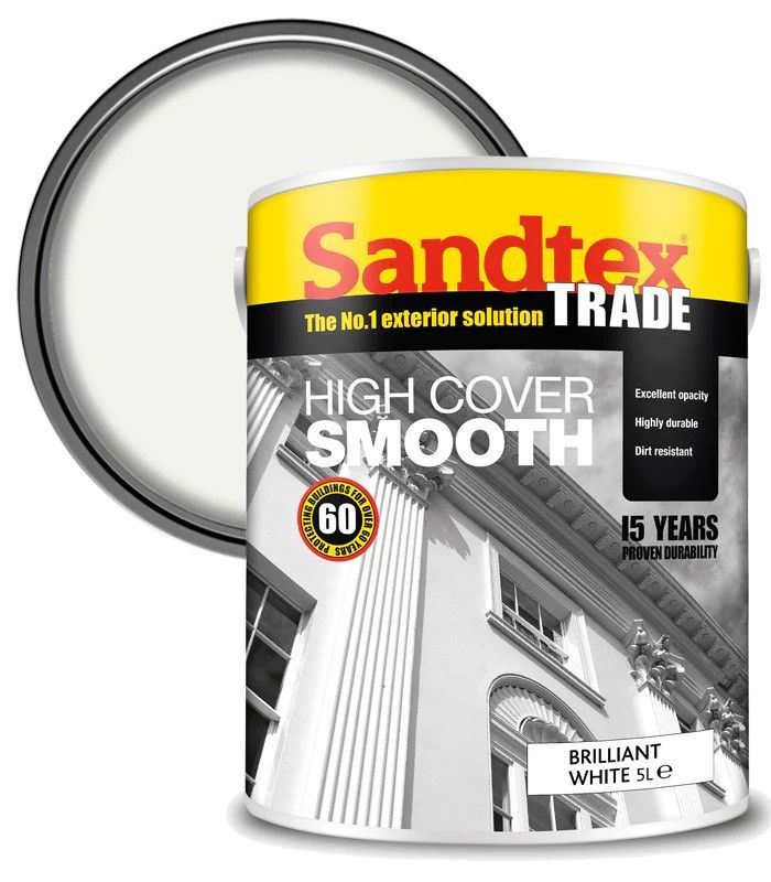 Sandtex Highcover Smooth Briliant White 5L - Image 1