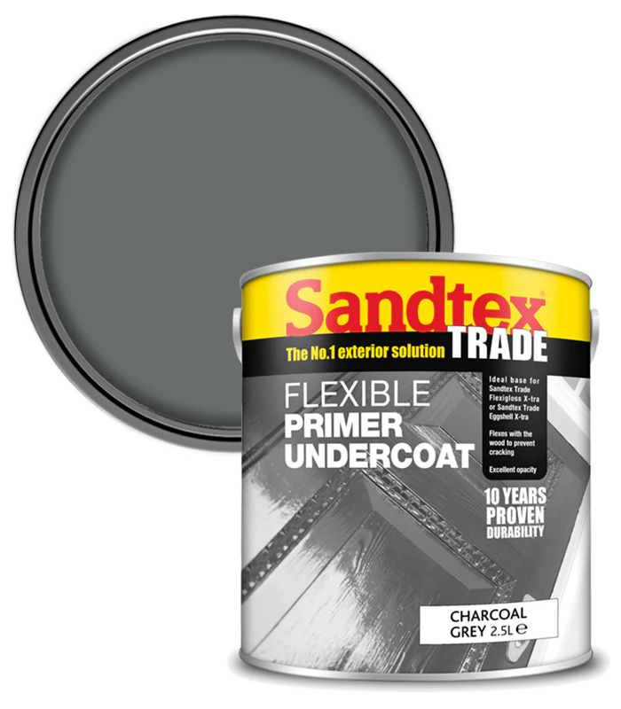 Sandtex Flexible Primer Undercoat Charcoal Grey 2.5L - Image 1
