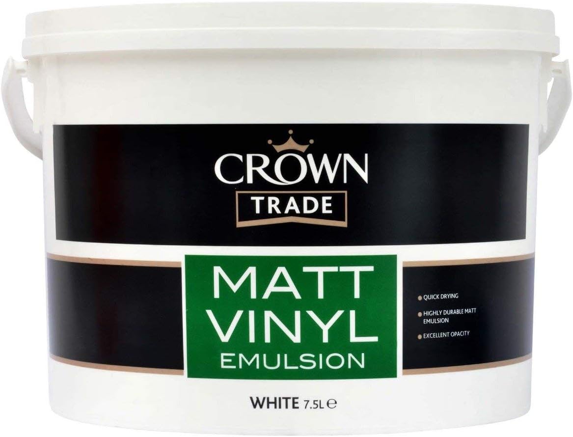 CROWN TRADE VINYL MATT EMULSION 7.5L WHITE - Image 1