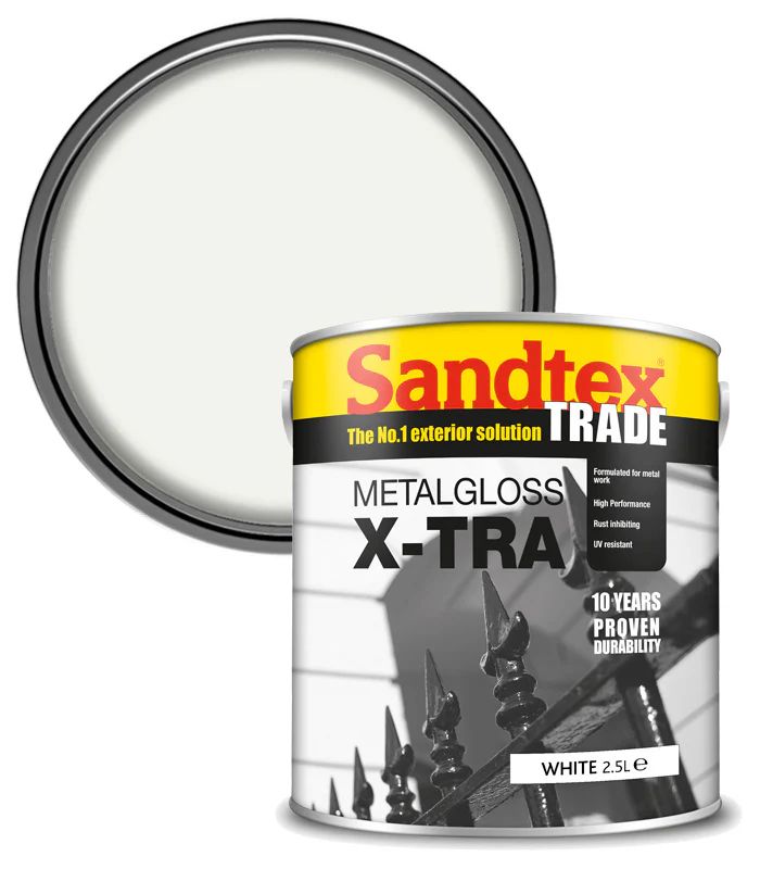 Sandtex Metal Gloss X-Tra White 2.5L - Image 1