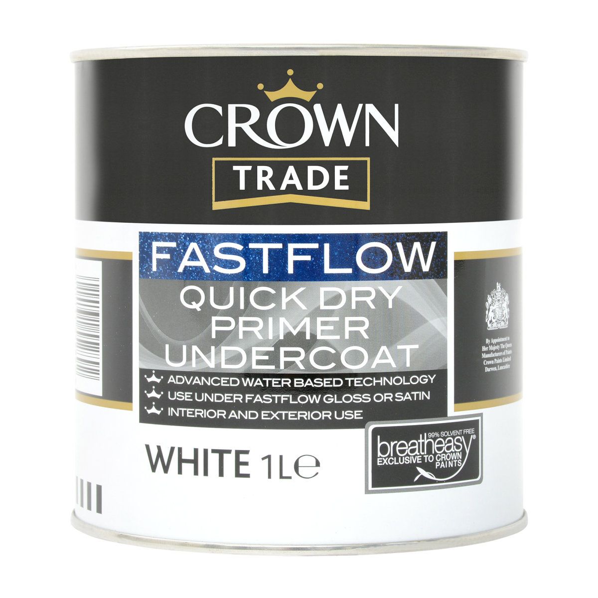 Crown Trade Fastflow Quick Drying Undrcoat White 1L - Image 1
