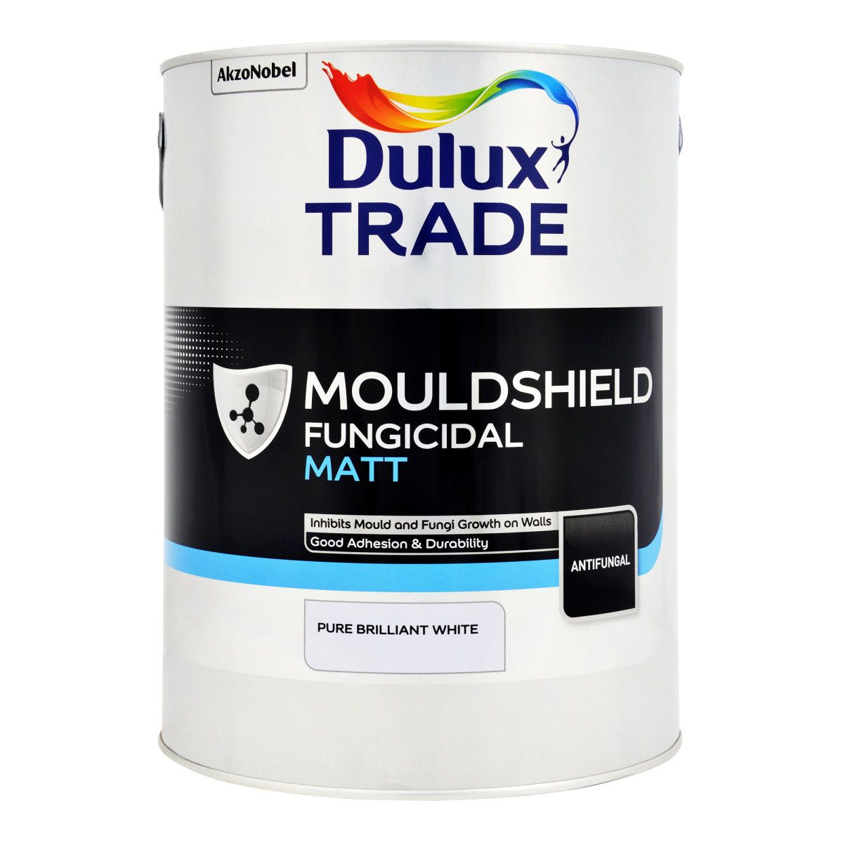 Dulux Trade M/Shield Fungicidal Matt Pure Brilliant White 5L - Image 1