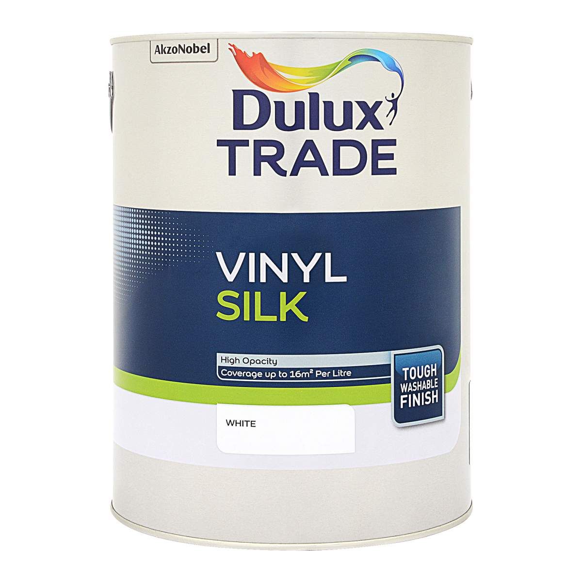 Dulux Trade Vinyl Silk White 5L - Image 1