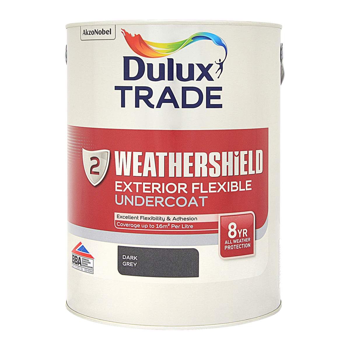 Dulux Trade Weathershield Ext/Undercoat Dark Grey 5L - Image 1