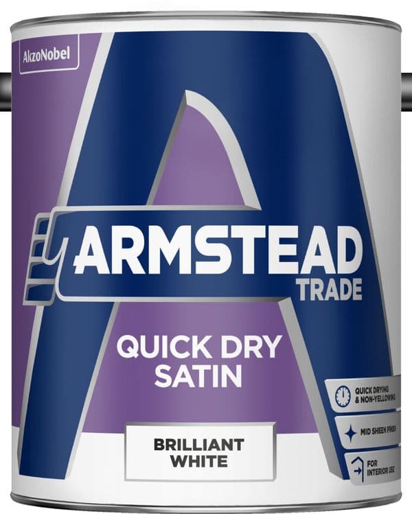 Armstead Trade Quick Dry Satin Brilliant White 5L - Image 1
