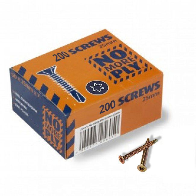 NoMorePly 25mm Screws 200 Per Box (5631) - Image 1
