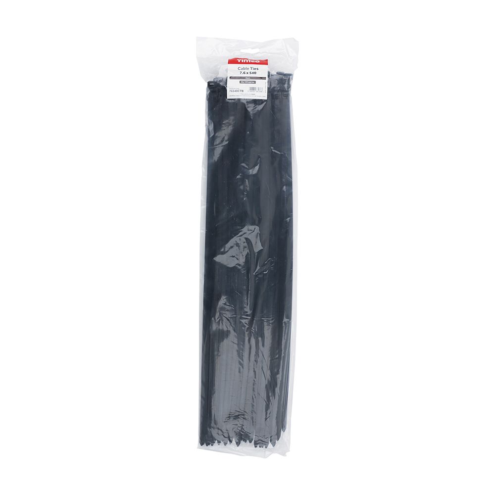 Timco Cable Tie - Black 7.6 x 540mm (100 pk) - Image 1
