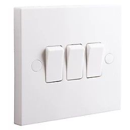 Nexus White 3 Gang 2 Way 10 Ax Switch - Image 1