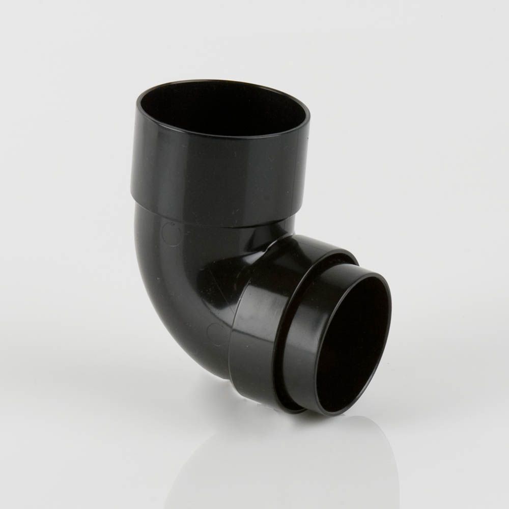 BR208B - 68mm Round Downpipe 92.5 Deg Bend - Black - Image 1