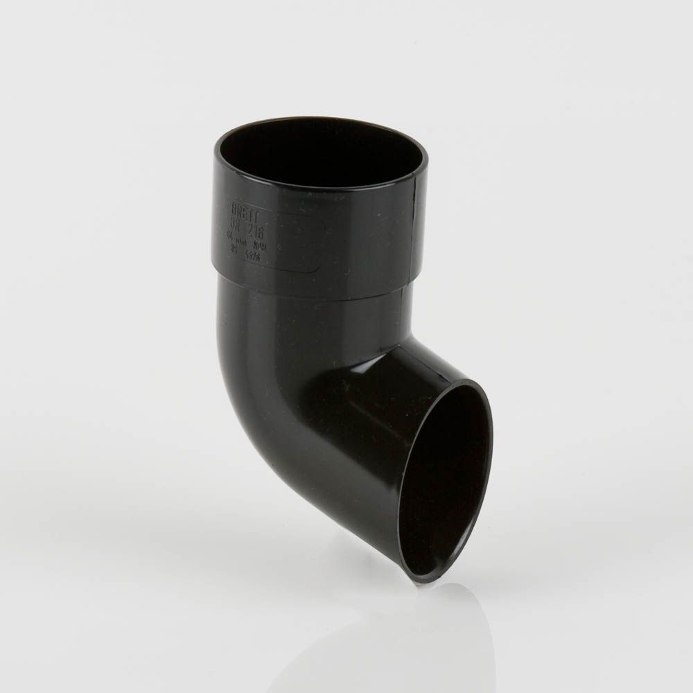 BR216B - 68mm Round Downpipe Shoe - Black - Image 1