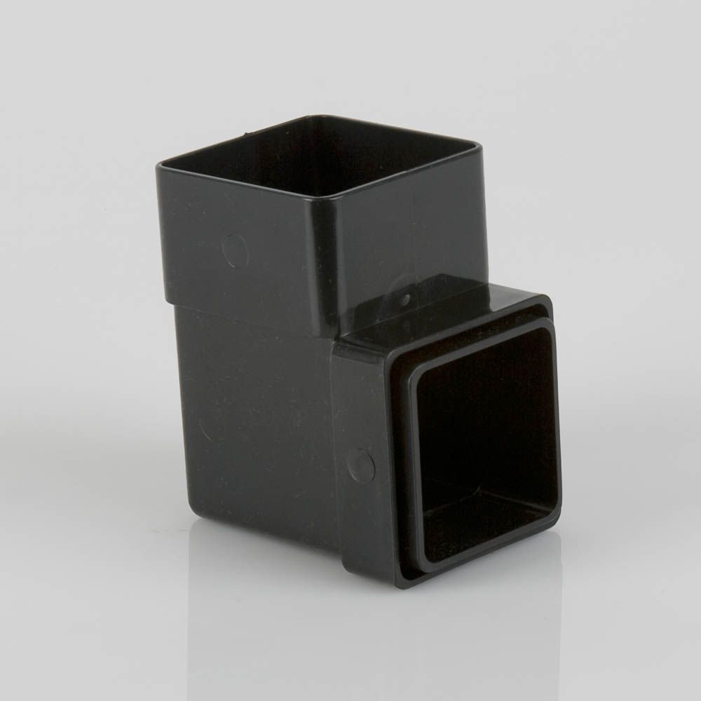 BR508B - 65mm Square Downpipe 92.5 Deg Bnd - Black - Image 1
