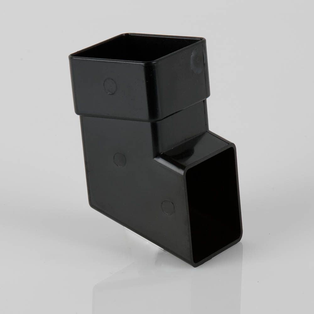 BR516B - 65mm Square Downpipe Shoe - Black - Image 1