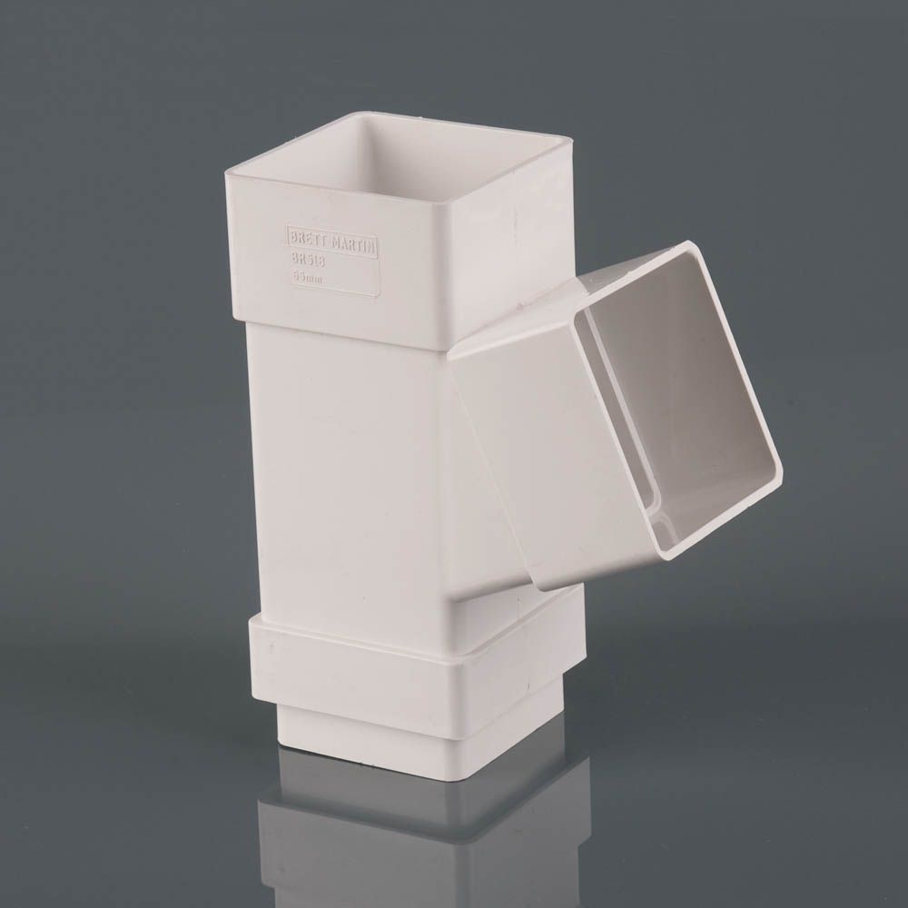 BR518A - 65mm Square 112.5 Deg Branch - Arctic White - Image 1