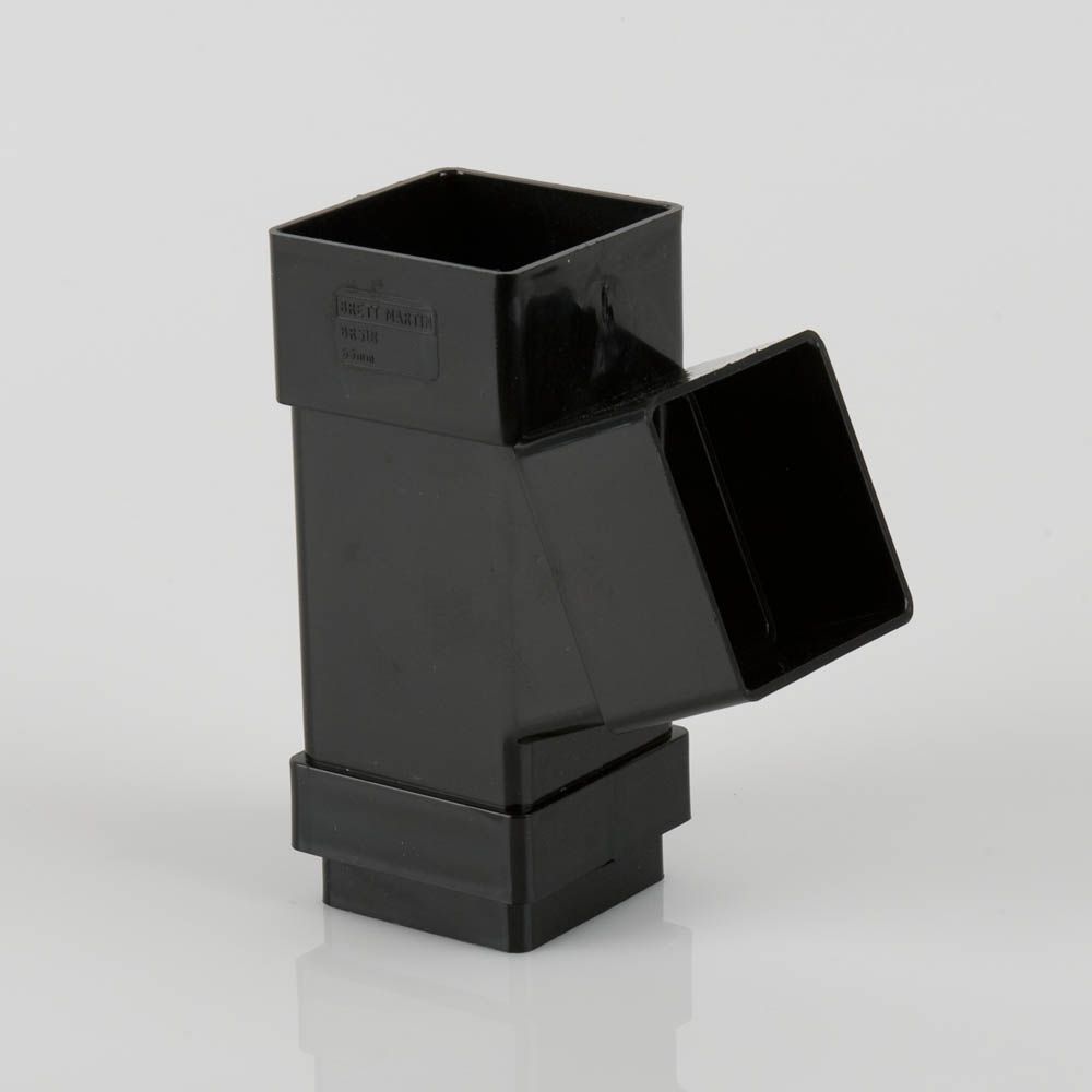 BR518B - 65mm Square 112.5 Deg Branch - Black - Image 1