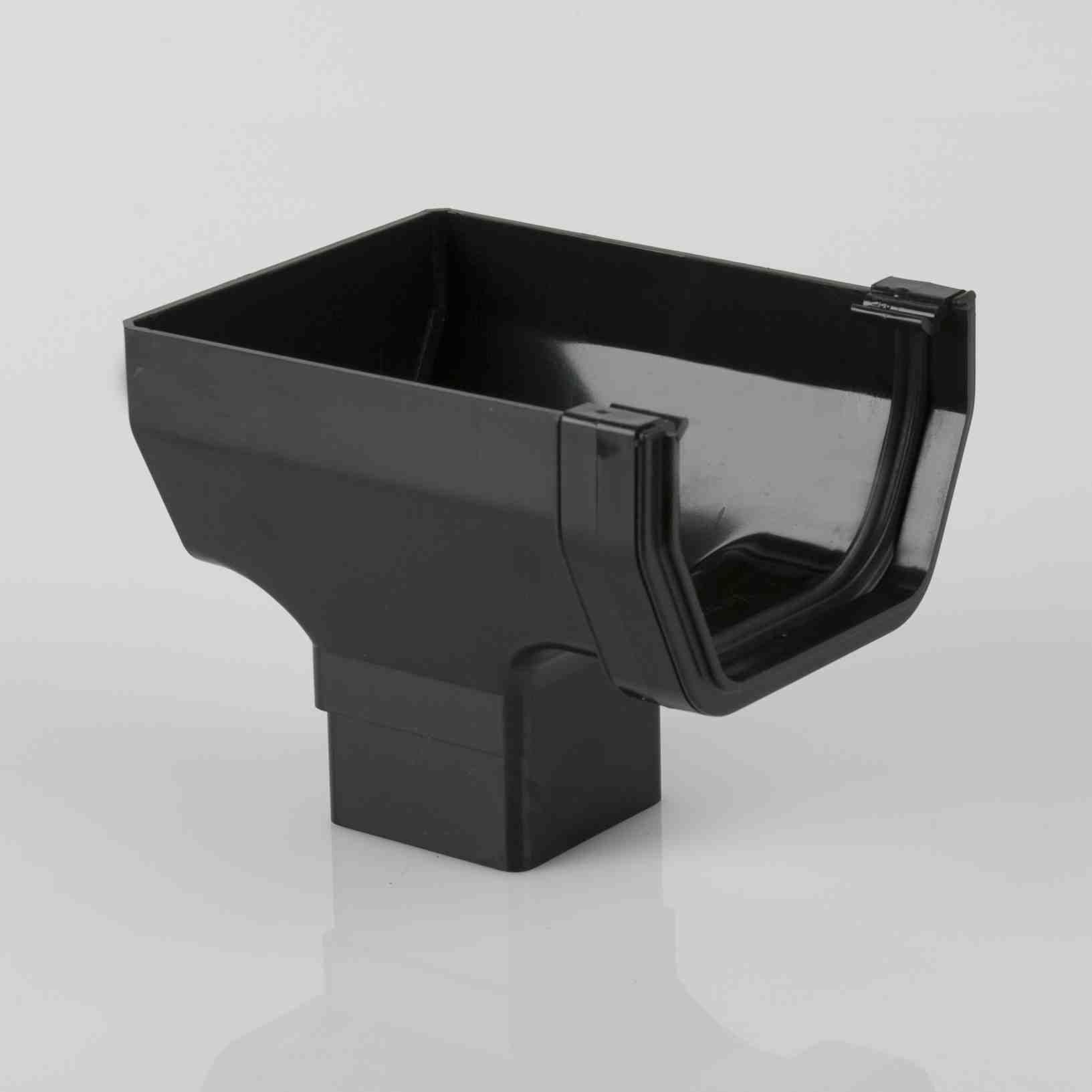 BR556B - Squarestyle114mm Stopend Outlet - Black - Image 1