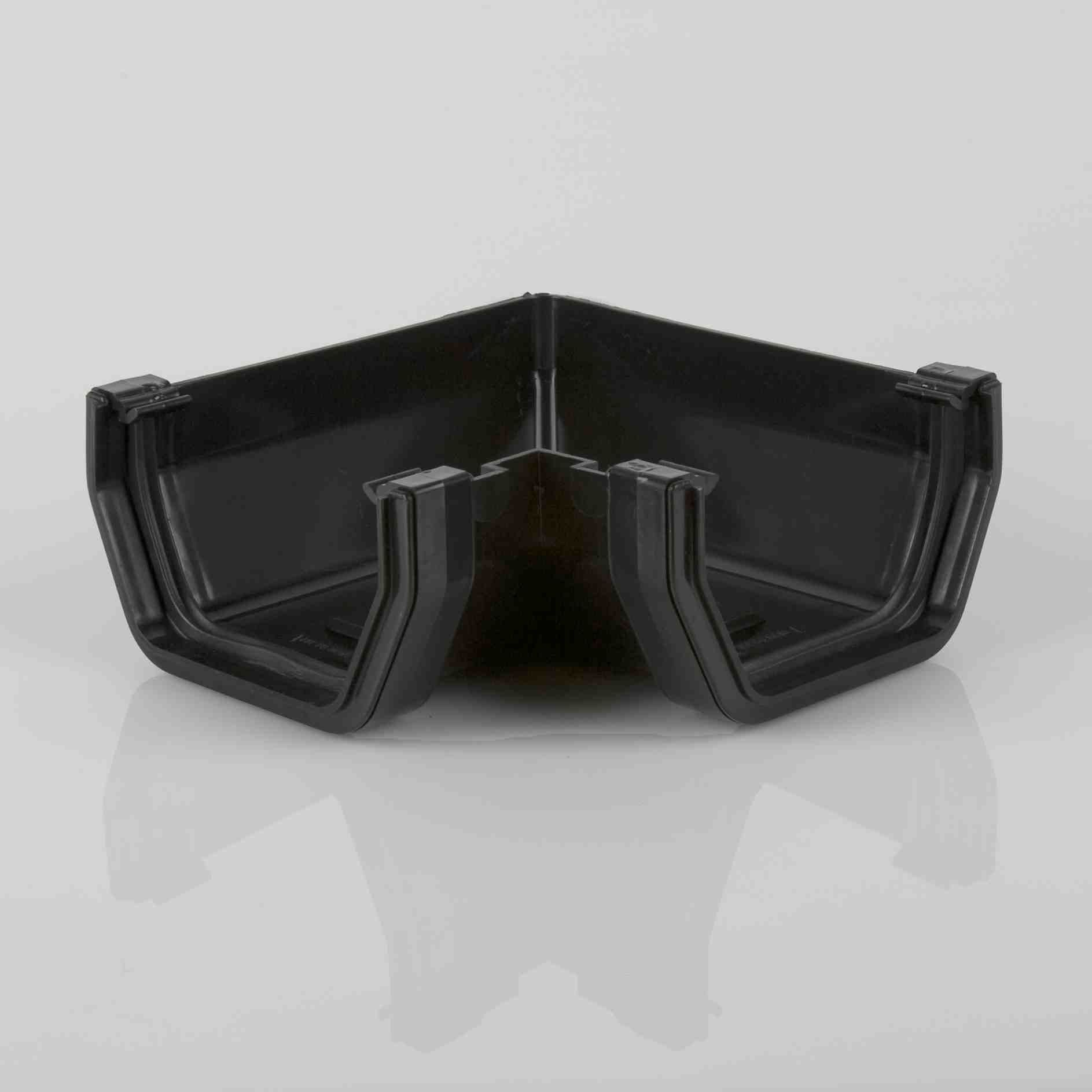 BR058B - 114mm Sq Gutter Angle 90 Deg - Black - Image 1