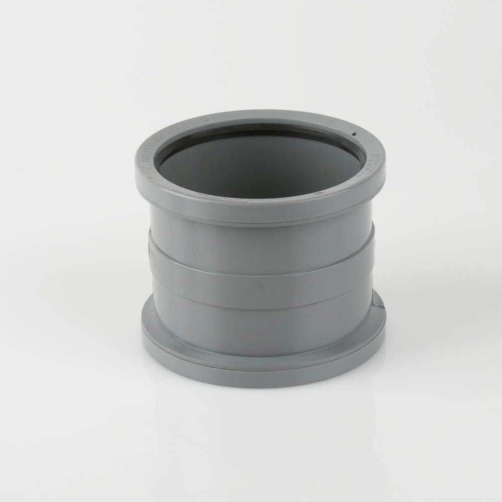 BS406G - Soil 110mm Pipe Connector Grey - Image 1