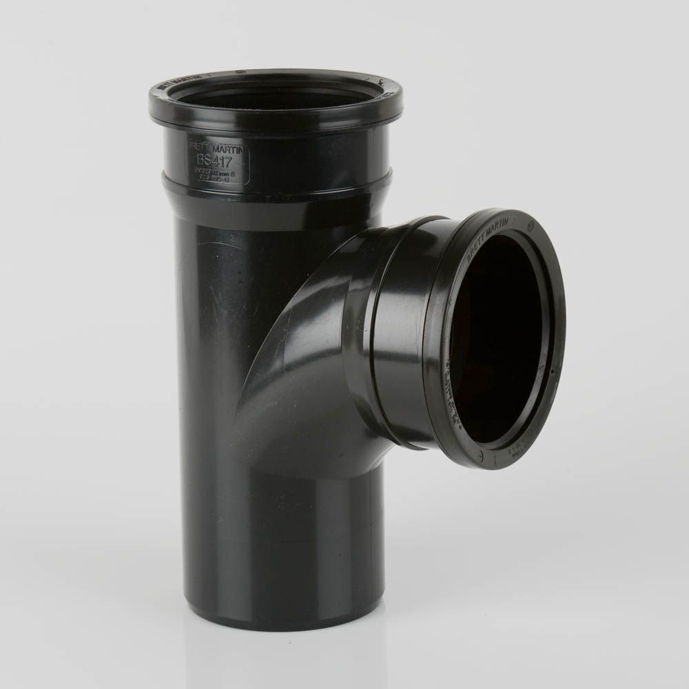 BS417B - 92.5 Deg Branch Without Bosses Black - Image 1