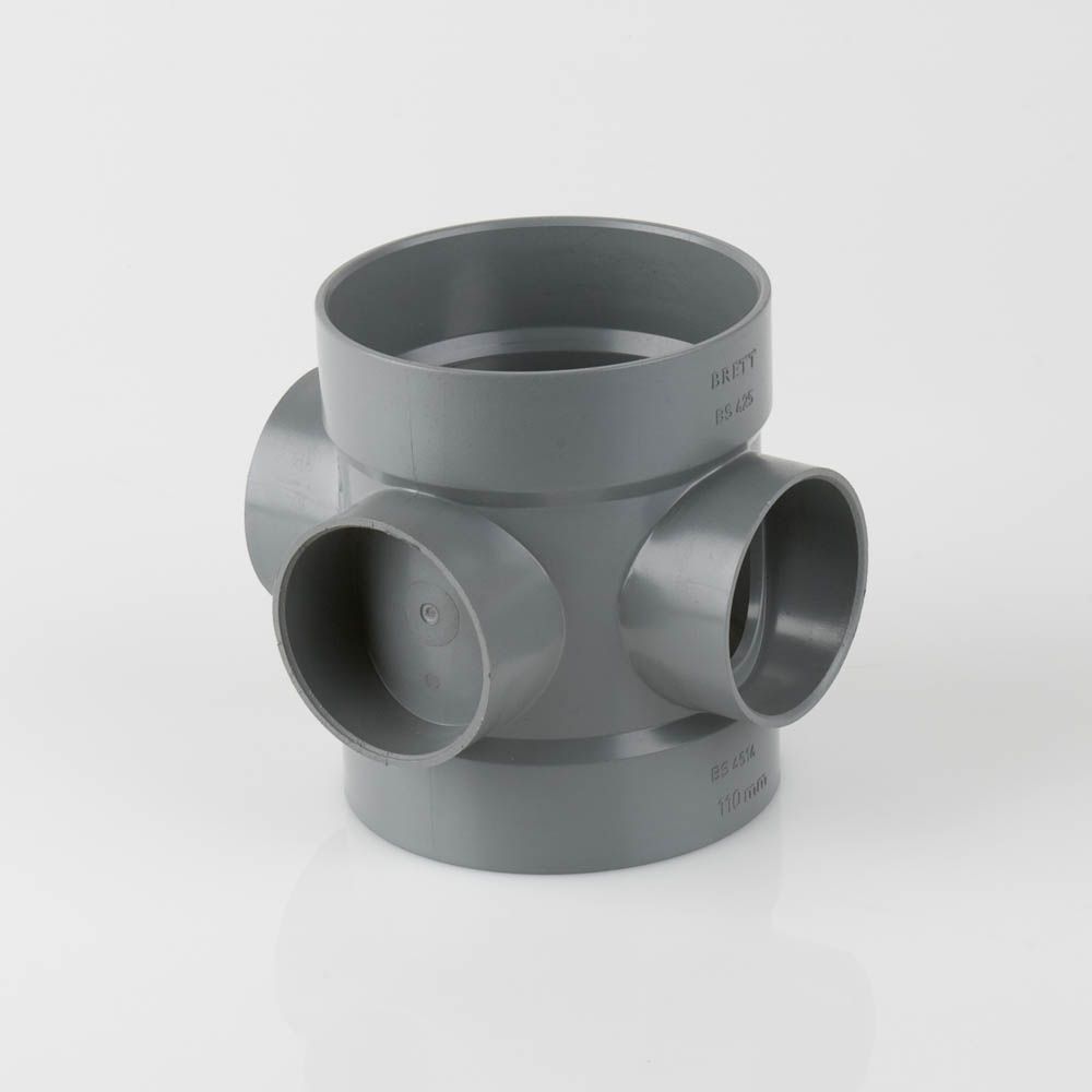 BS425G - 110mm Short Boss Pipe Grey - Image 1