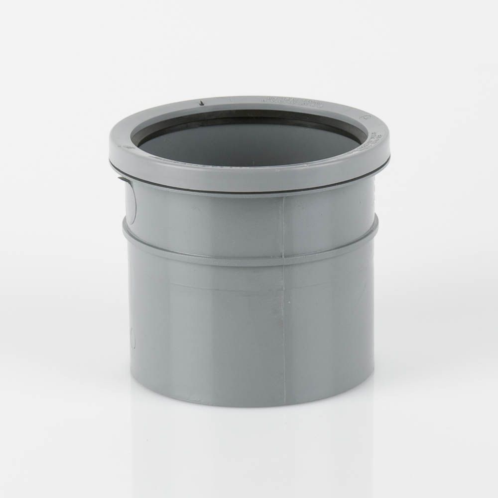 BS432G - Soil 110mm S/S Pipe Connector Grey - Image 1