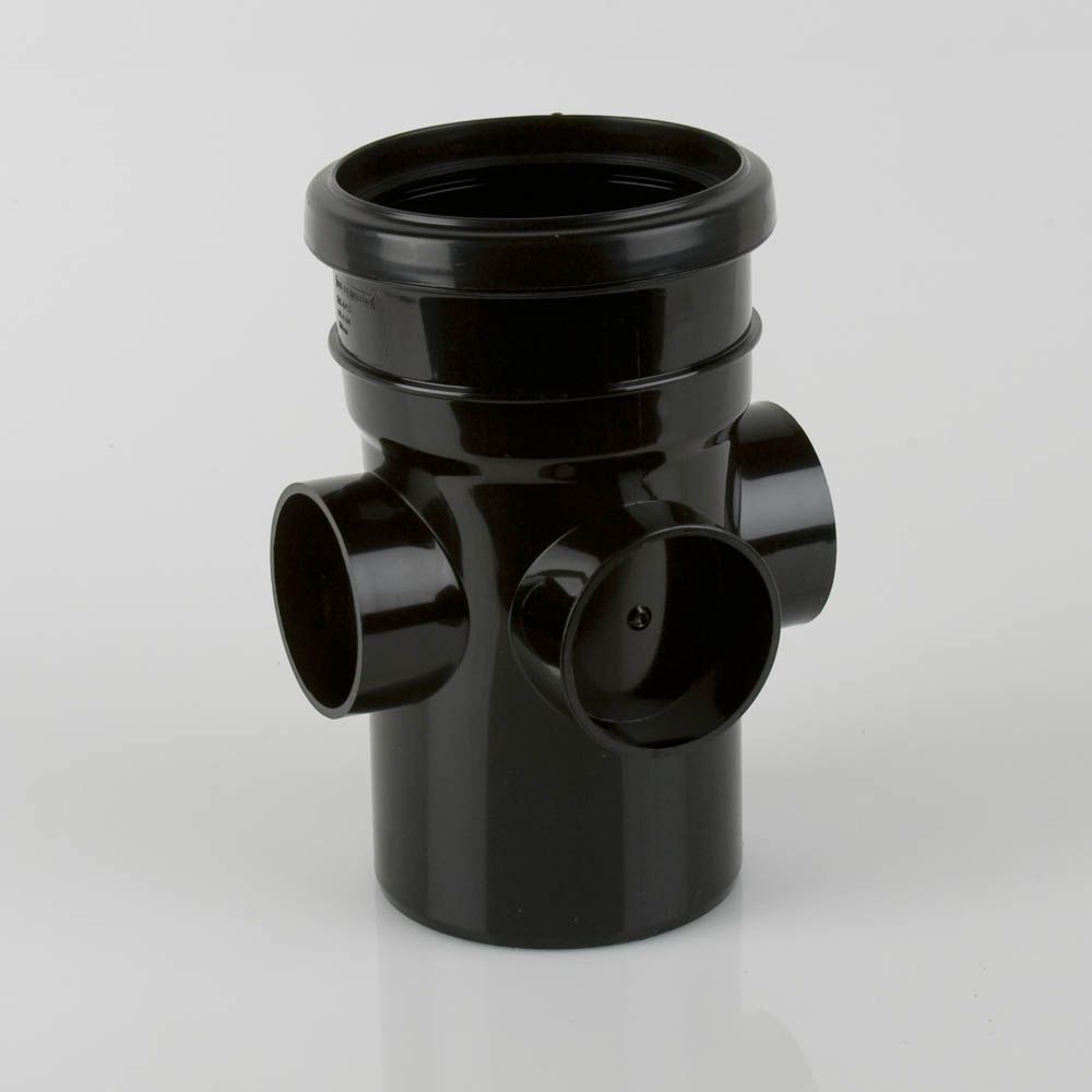 BS445B - Soil 110mm S/S Triple Boss Pipe Black - Image 1