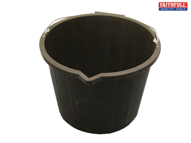 FAI/FULL 3 gallon 14 litre plastic black bucket - Image 1