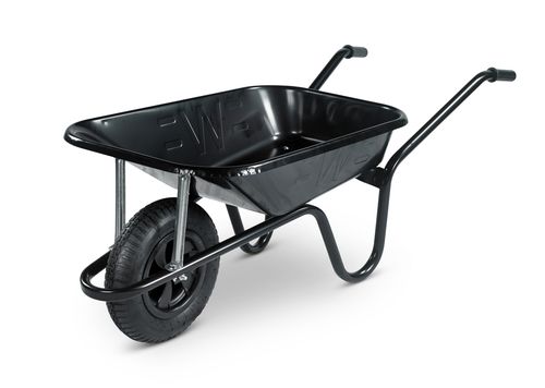 Contractor 85L Black Wheelbarrow Pneumatic Wheel (Galv) CBP - Image 1