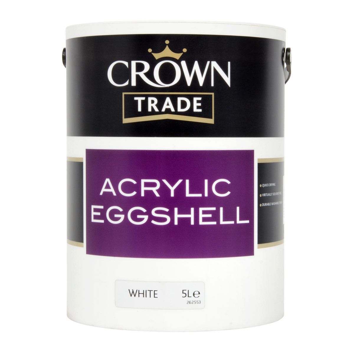 Crown Trade Acrylic Eggshell White 5L - Image 1