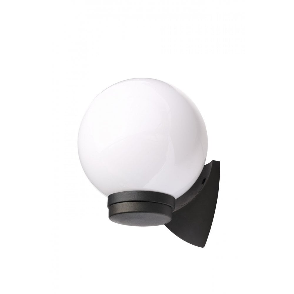 Forum York Globe Wall Lantern Black & Opal - Image 1