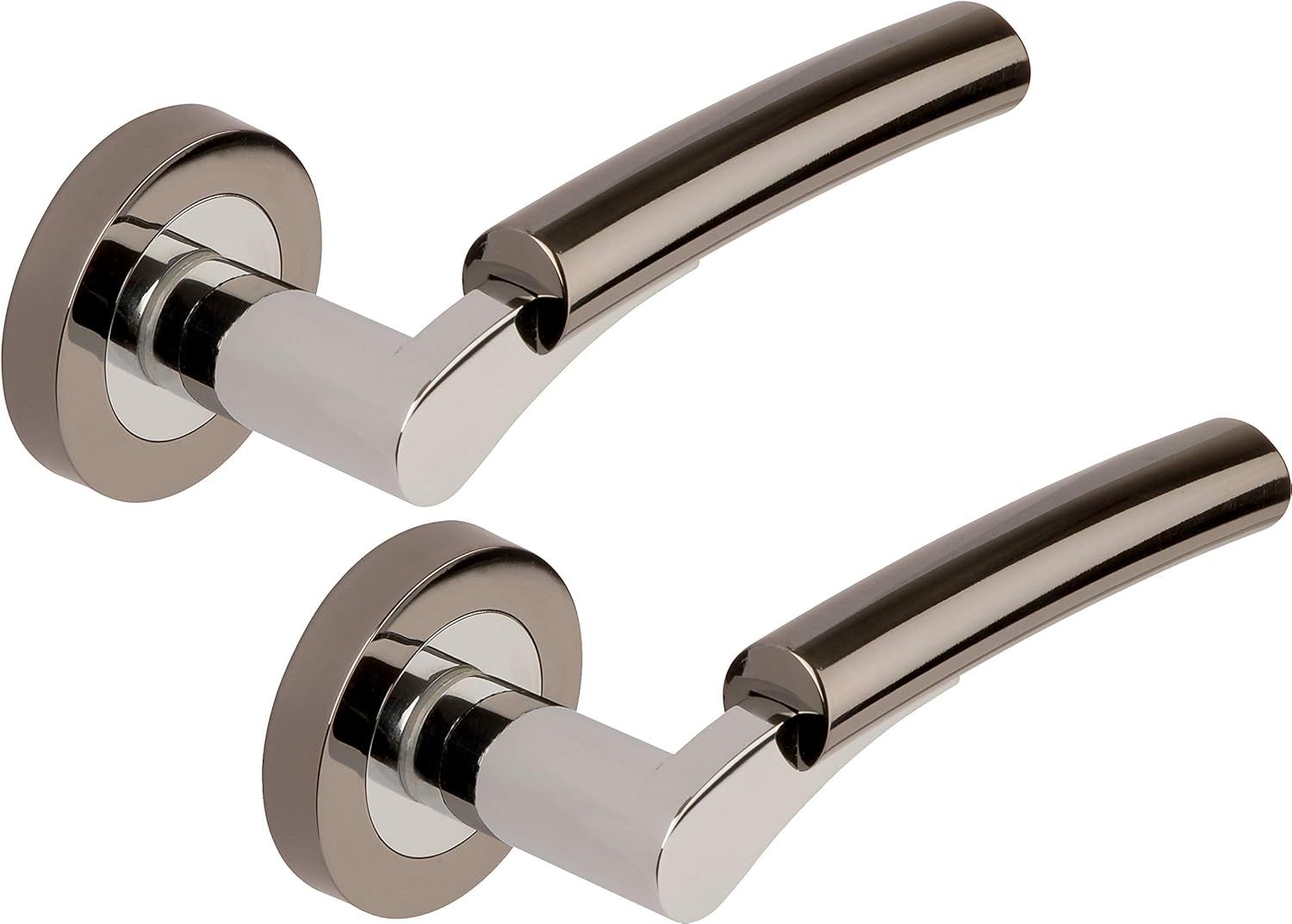Pcp/Blk Nickel Ultimo Lever On Round Rose Passage Set - Boxe - Image 1