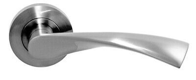 Satin Chrome Flex Lever On Round Rose - Screw Rose - Image 1