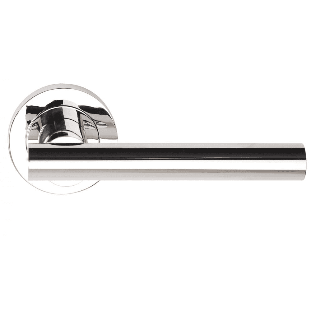 Polished Chrome Sultan Lever On Round Rose - Screw Rose - Image 1