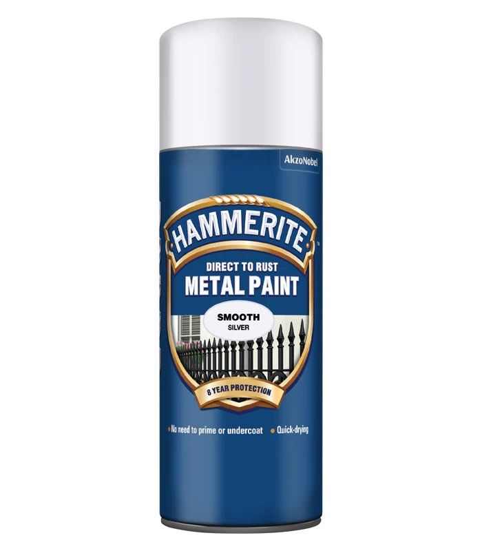 Hammerite Metal Aerosol Silver 400ml - Image 1