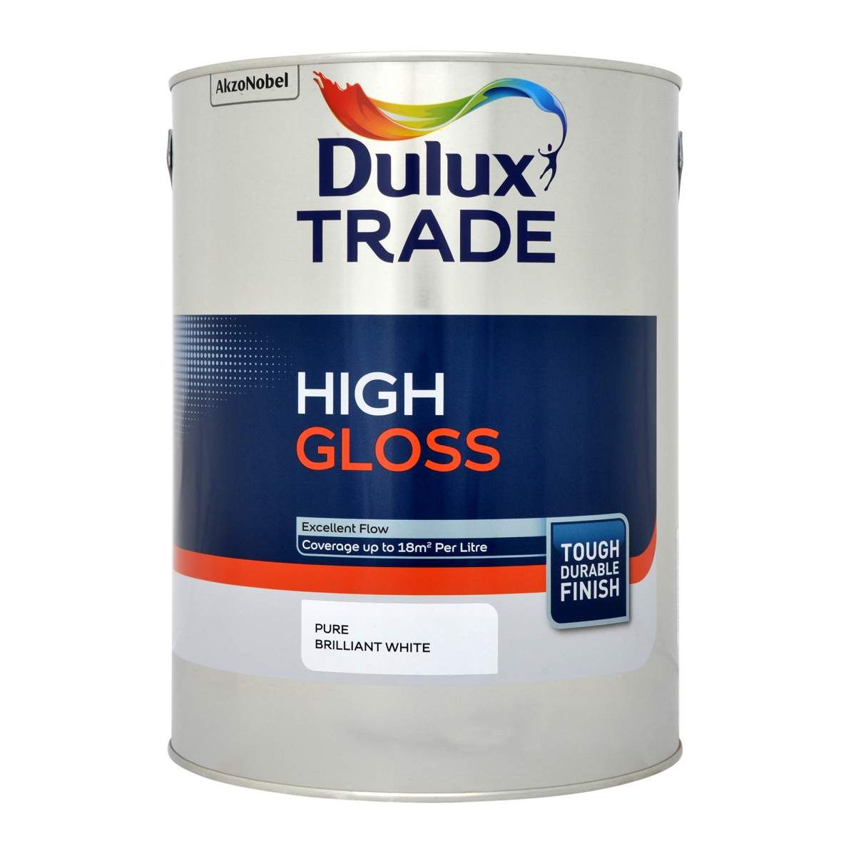Dulux Trade High Gloss Pure Brilliant White 5L - Image 1