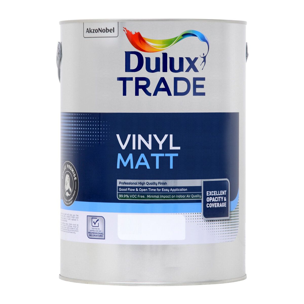 Dulux Trade Vinyl Matt White 5L - Image 1
