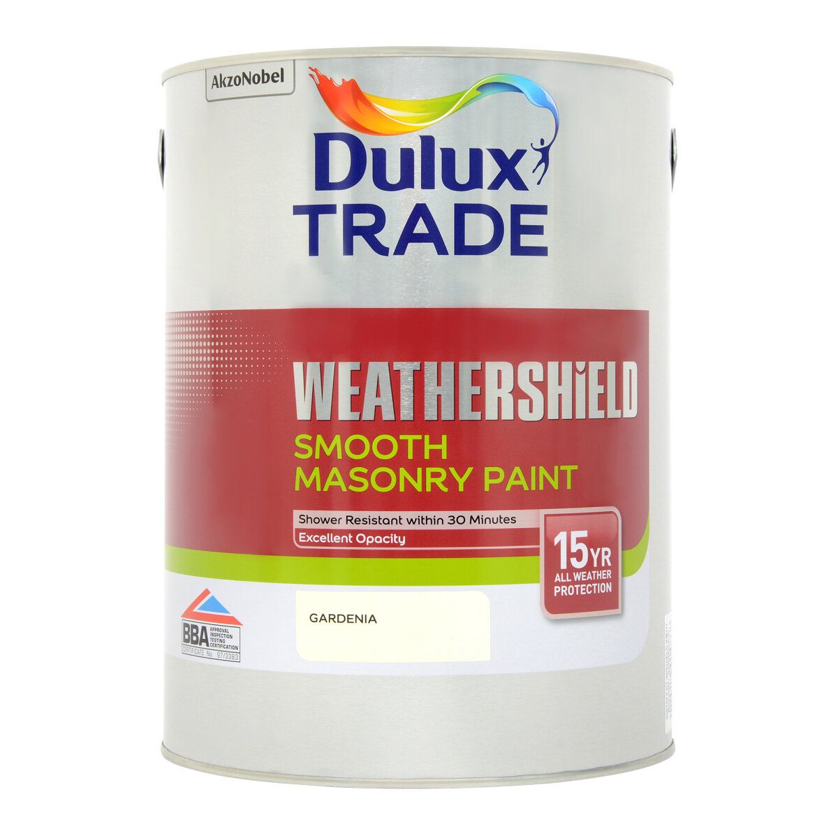 Dulux Trade Weathershield Smooth Masonry Gardenia 5L - Image 1