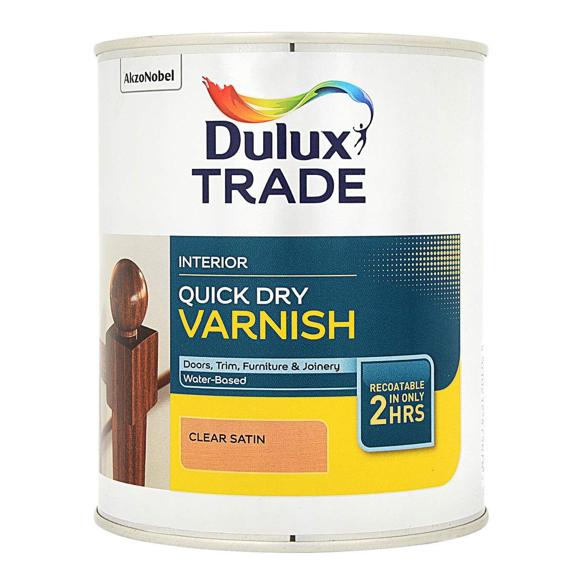 Dulux Trade Quick Dry Varnish Clear Satin 1L - Image 1