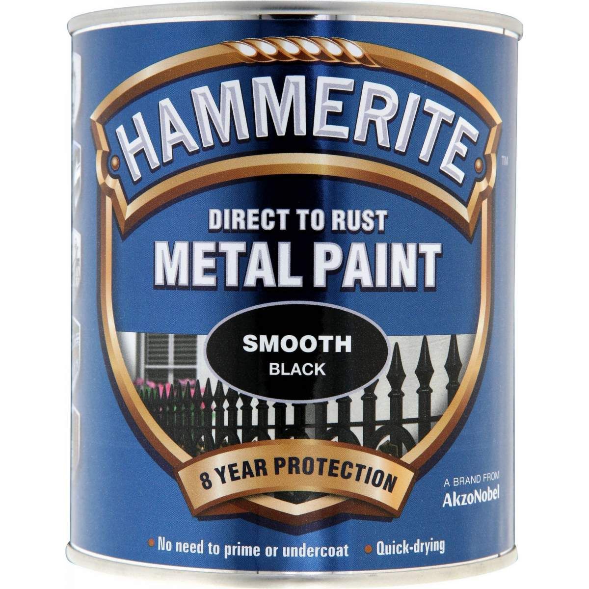 Hammerite Metal Paint Smooth Black 750ml - Image 1