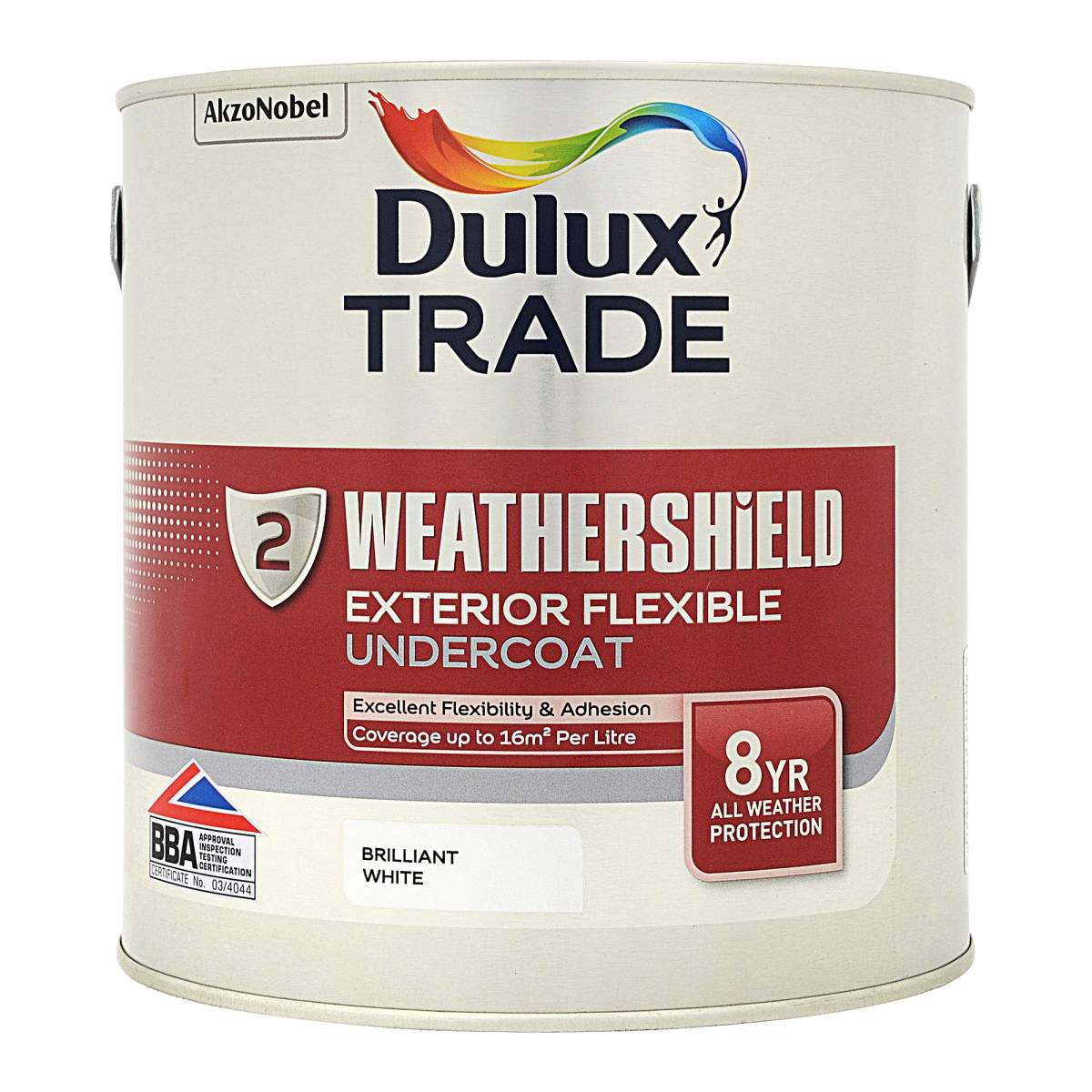 Dulux Trade Weathershield Exterior Undercoat Bril White 2.5L - Image 1
