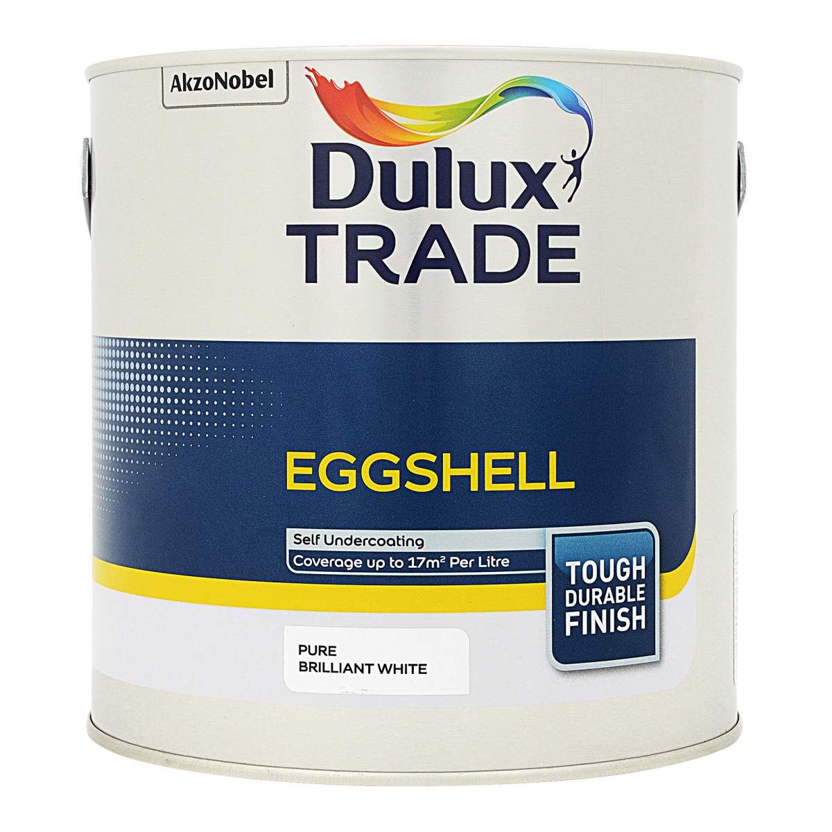 Dulux Trade Eggshell Pure Brilliant White 2.5L - Image 1