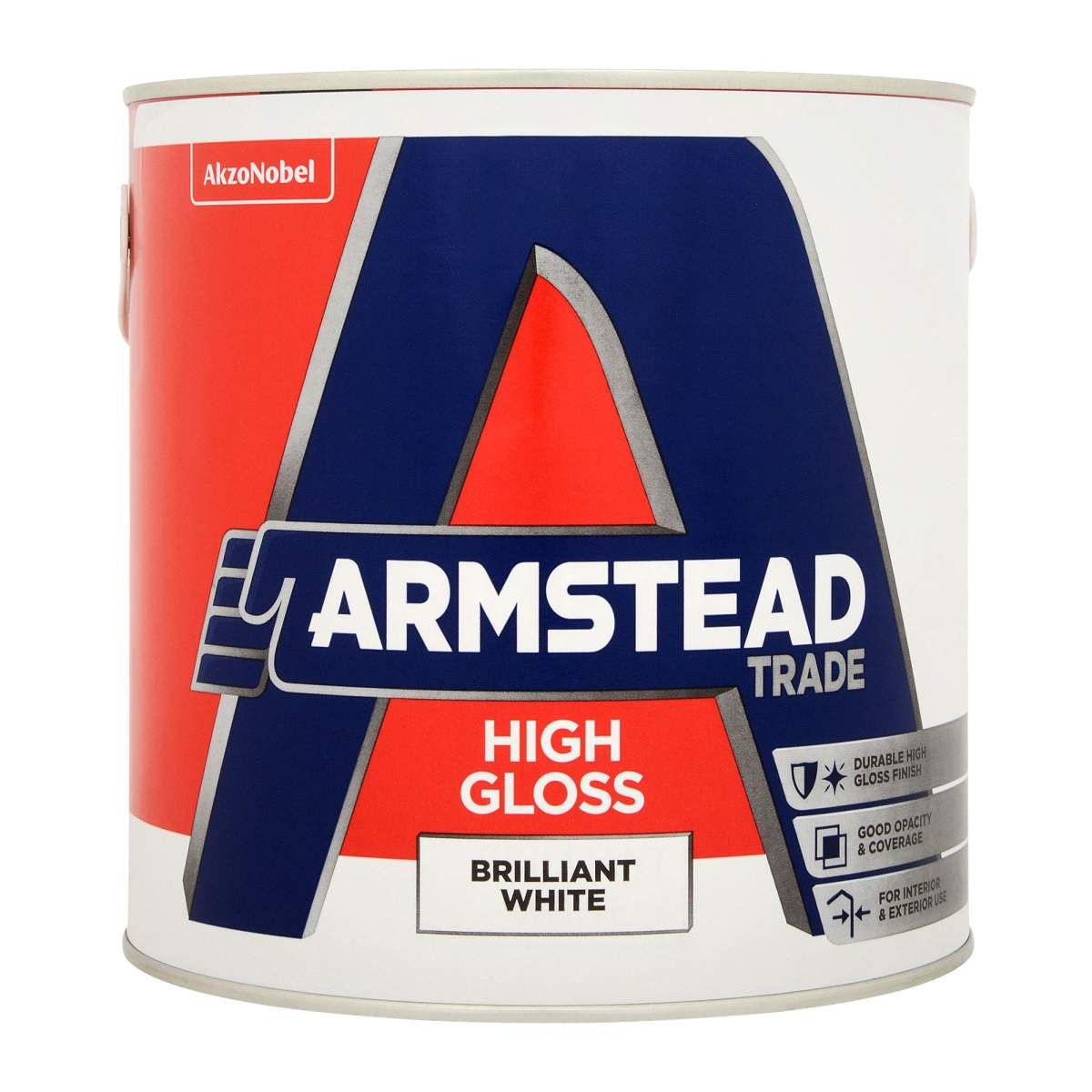 Armstead Trade High Gloss Brilliant White 2.5L - Image 1